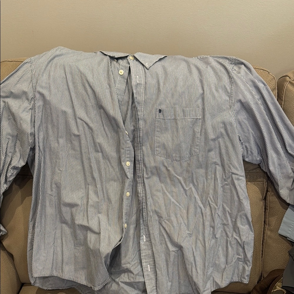 Izod Blue Casual Button Down Shirt
